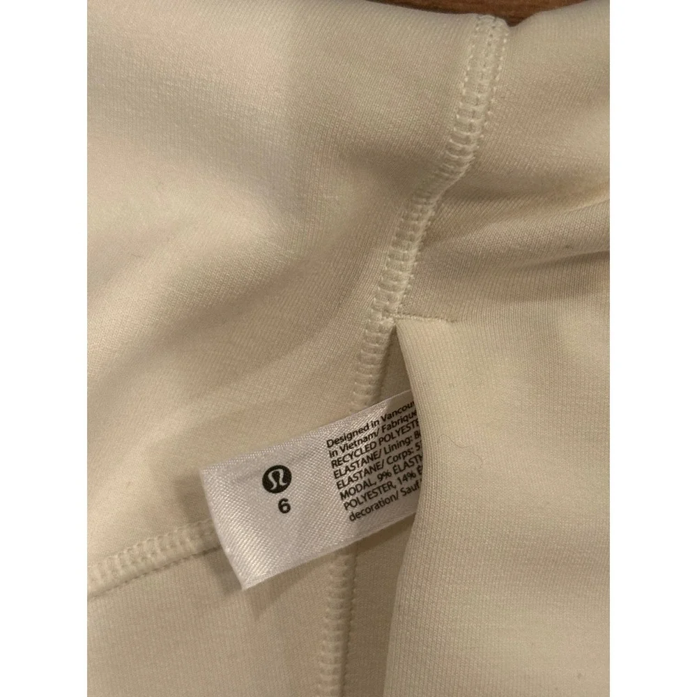 Lululemon Softstreme Sleeveless Dress Ivory Cream Midi Pockets Size 6 Athleisure
